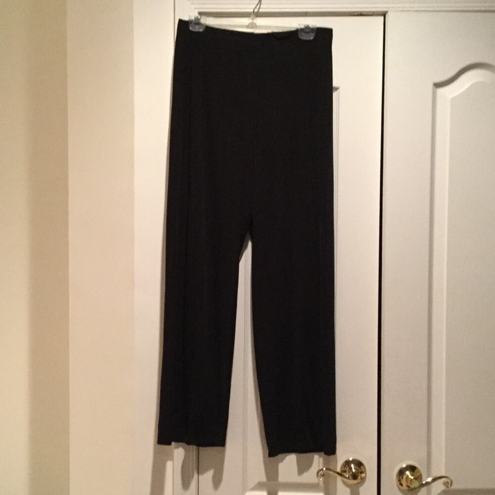 Espresso wide leg black stretch waste pant L